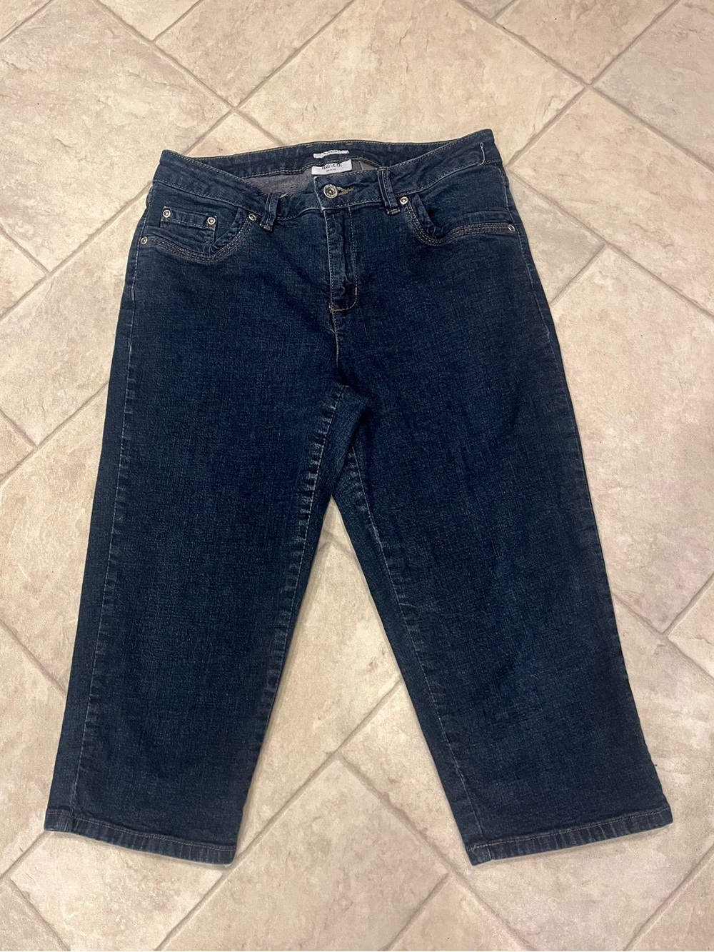 Liz&Co 10p dark blue stretch denim capris pants